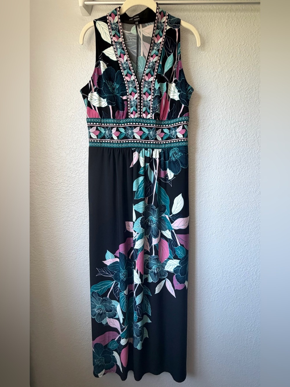 Maggy London Floral Jersey Maxi Dress, NWOT, 10 Petite - Picture 2 of 16